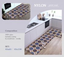 BỘ THẢM BẾP NYLON IN 45*65/45*130 HOA VĂN